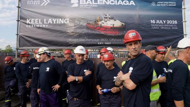 Acto de colocación de quilla en Balenciaga Shipyard, Zumaia.