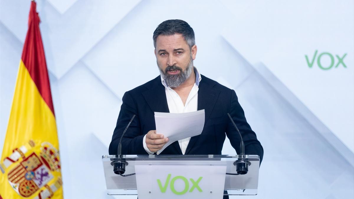 El líder de Vox, Santiago Abascal.