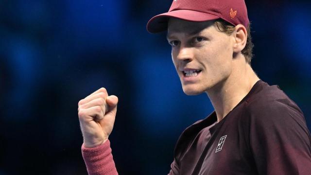 Sinner celebra un punto durante la final.