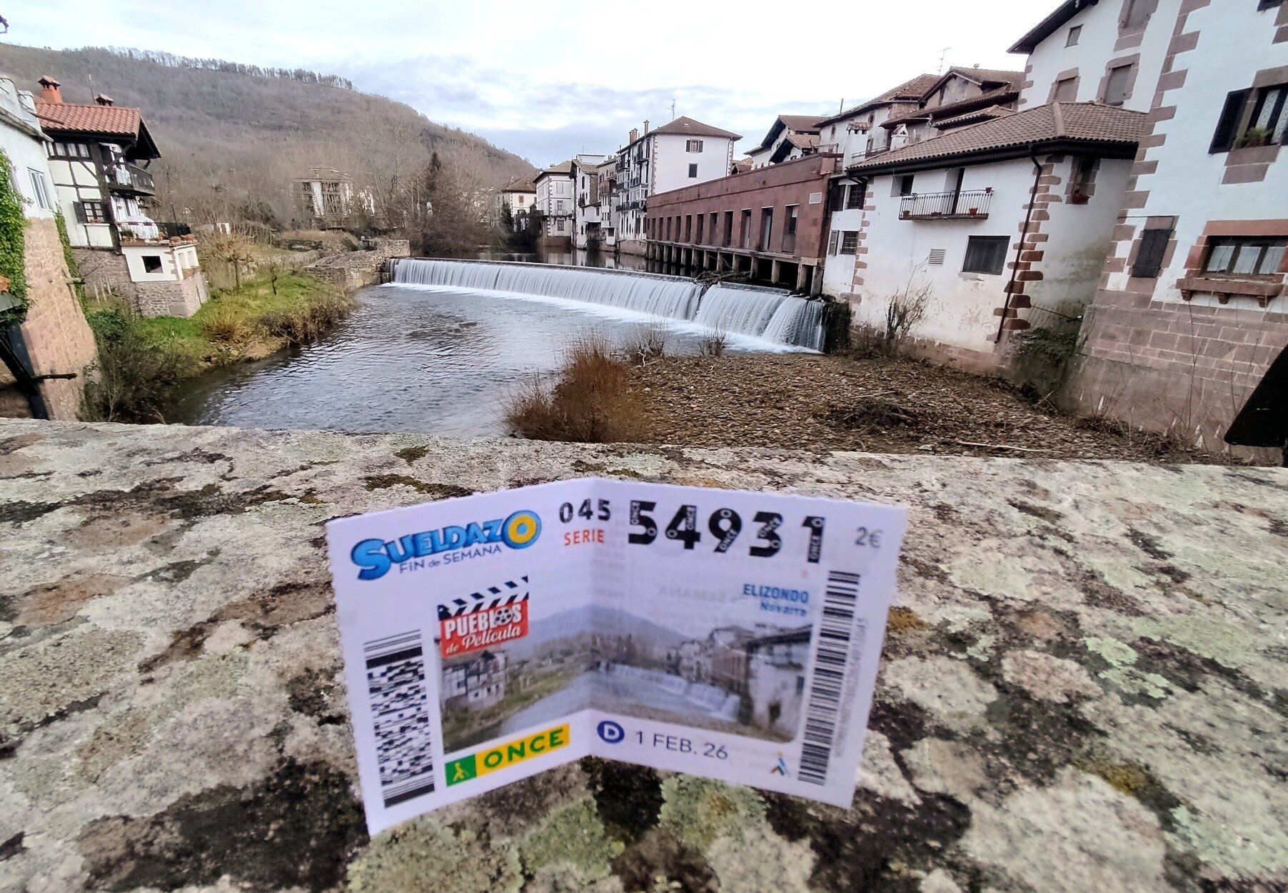 Cupón de la ONCE dedicado a Elizondo (Navarra).