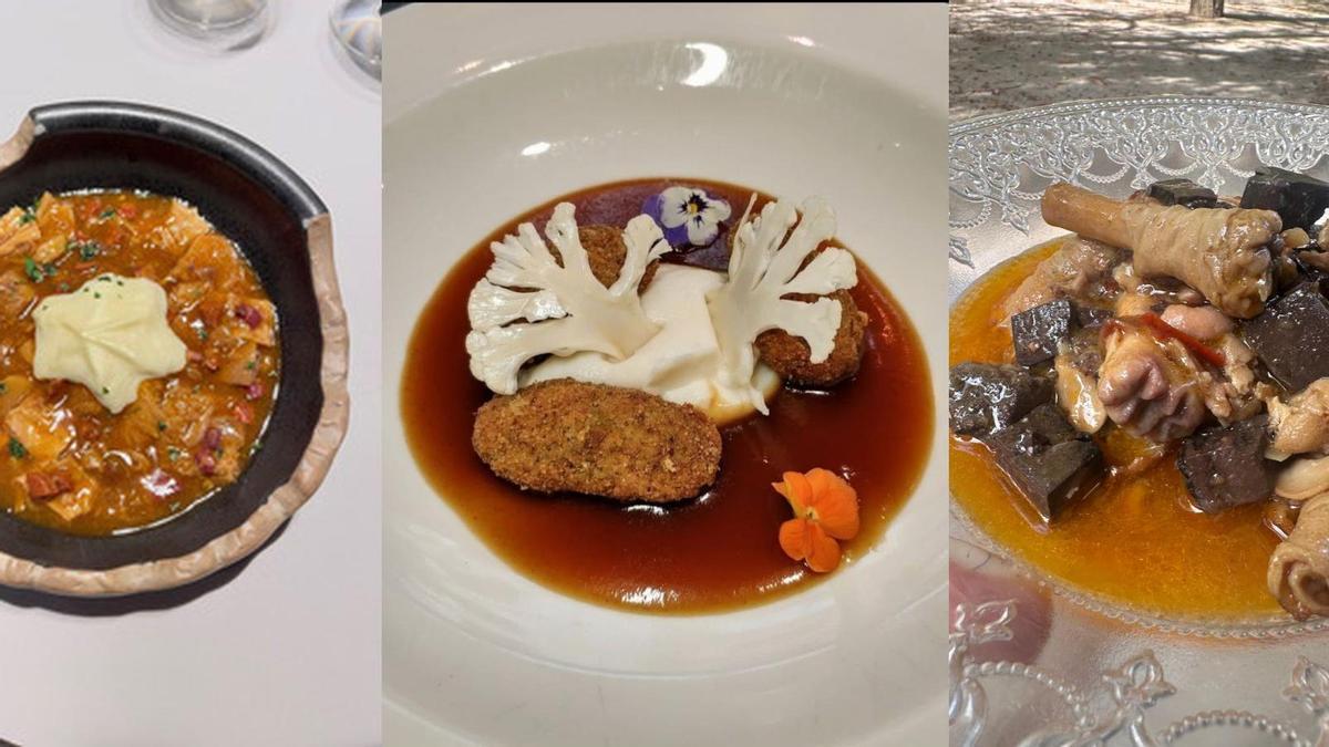Diferentes platos de casquería elaborados por restaurantes de Euskal Herria.