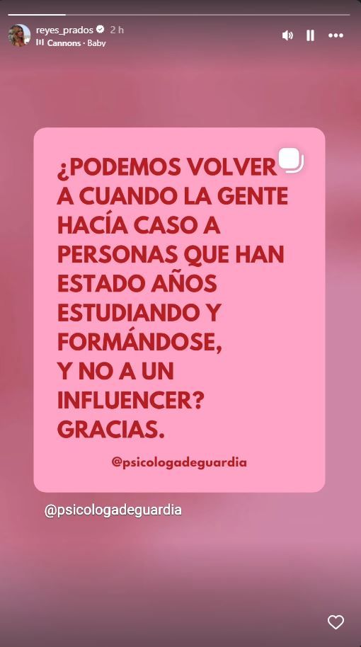 Historia de Reyes Prados en Instagram
