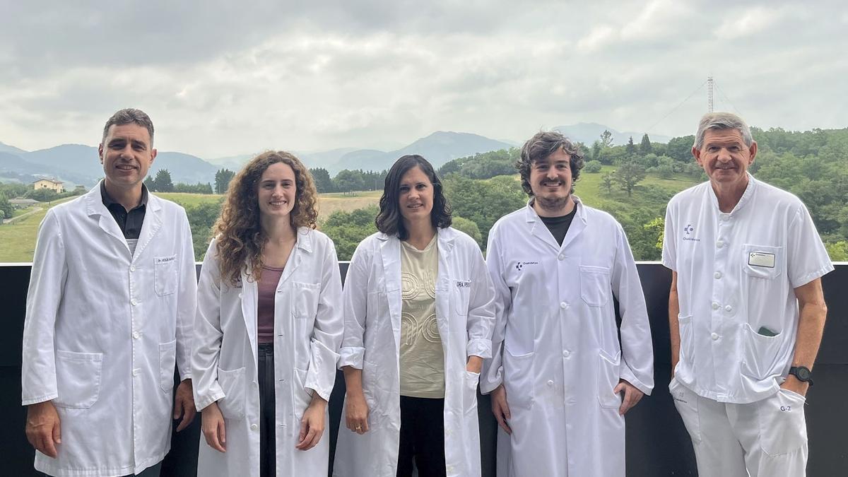 Los Investigadores Jesús Bañales, Maider Huici, María Jesús Perugorria, Josu Urretabizkaia y Luis Bujanda.