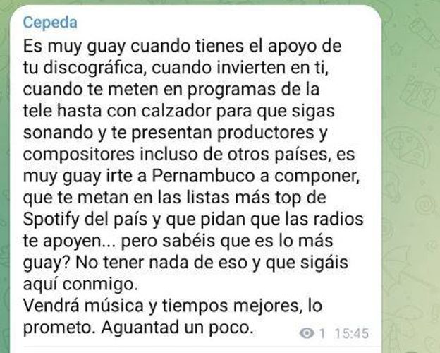 El contundente mensaje de Cepeda.