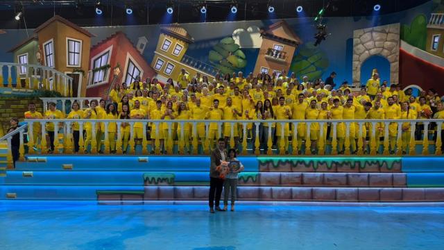 Los zumarragarras que fueron a la grabación del programa, con el alcalde a la cabeza.