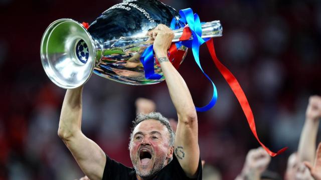 Luis Enrique celebrando la Champions League conseguida la pasada temporada.