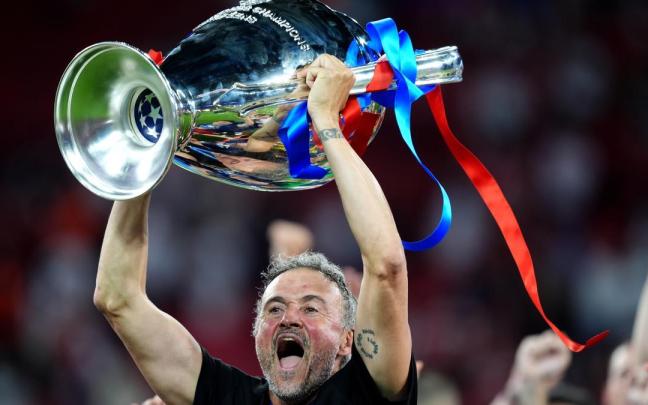 Luis Enrique celebrando la Champions League conseguida la pasada temporada.