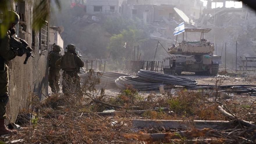 Militares del Ejército de Israel durante unos combates en el norte de la Franja de Gaza.