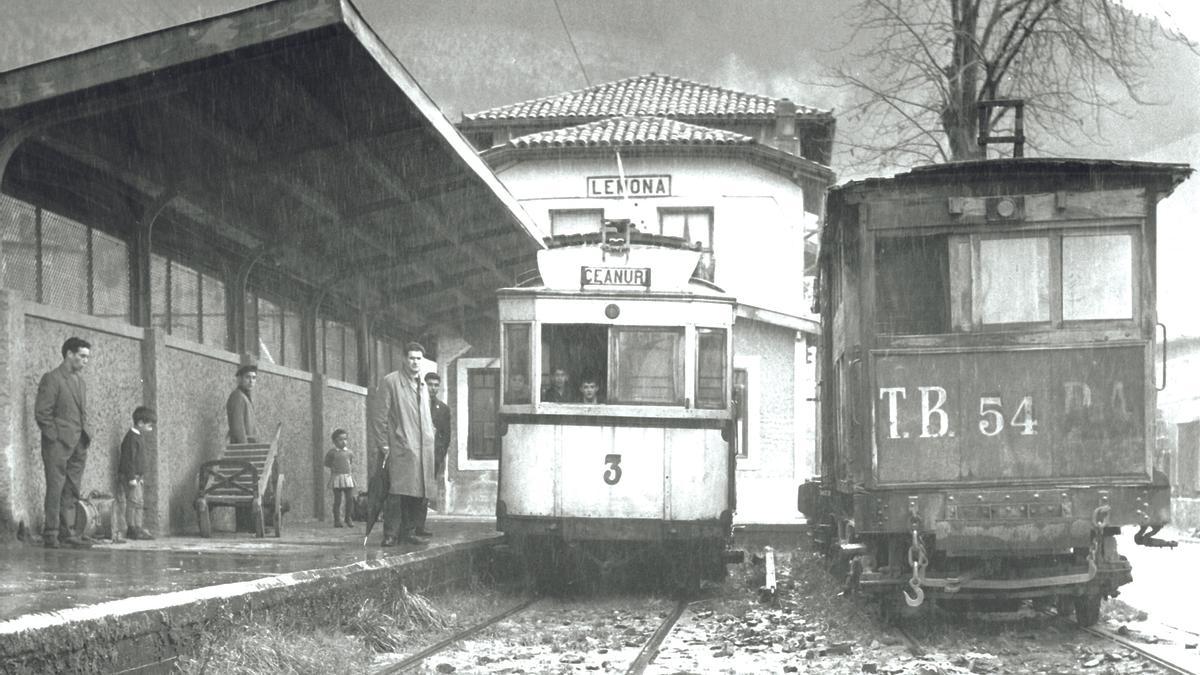 Estación de Lemoa, el centro neurálgico del tranvía de Arratia.