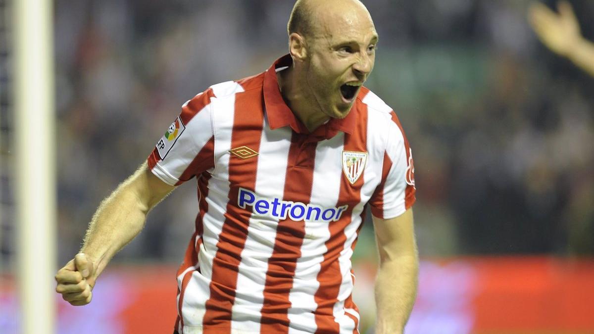 Gaizka Toquero celebrando uno de sus goles con el Athletic. / EUROPA PRESS