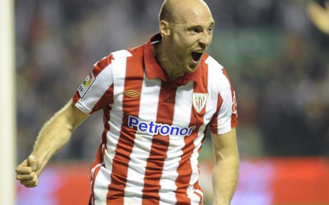 Gaizka Toquero celebrando uno de sus goles con el Athletic. / EUROPA PRESS