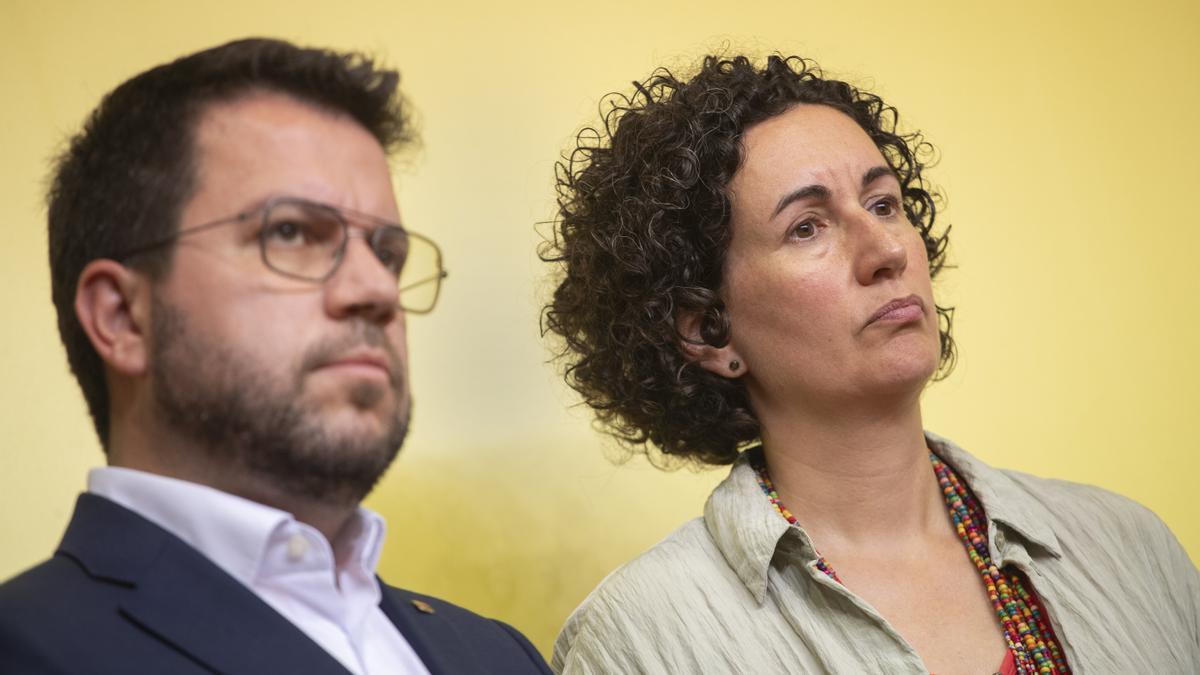 Marta Rovira junto a Pere Aragonès.