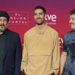 David Broncano junto a sus colaboradores Ricardo Castella y Grison en el FesTVal de Gasteiz.