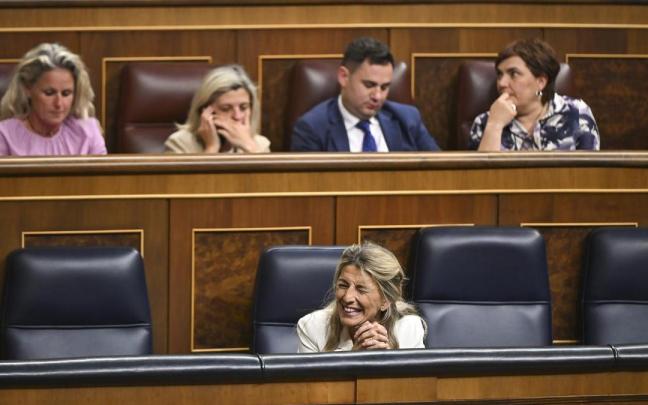 Yolanda Díaz en el pleno del Congreso de los Diputados.
