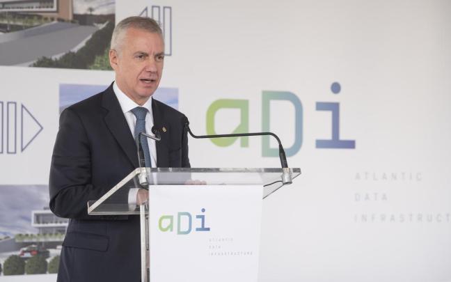 Urkullu, en el acto de colocación de la primera piedra de ADI Data Center.