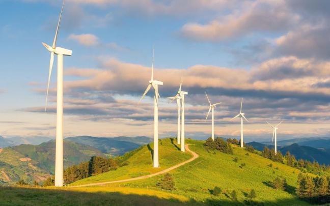 Aerogeneradores de un parque eólico destinados a la generación de energía.