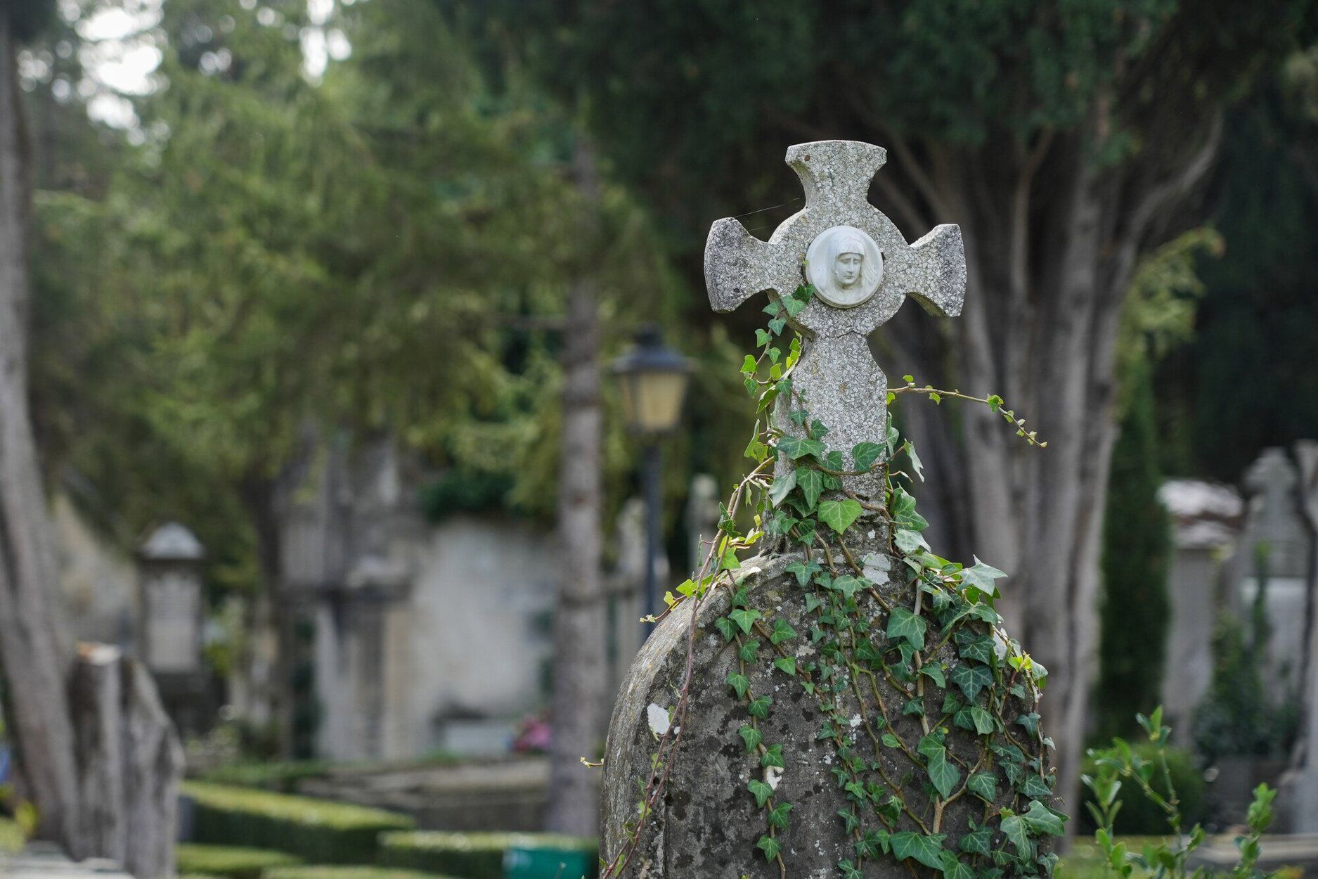 Una cruz en el cementerio de Santa Isabel.