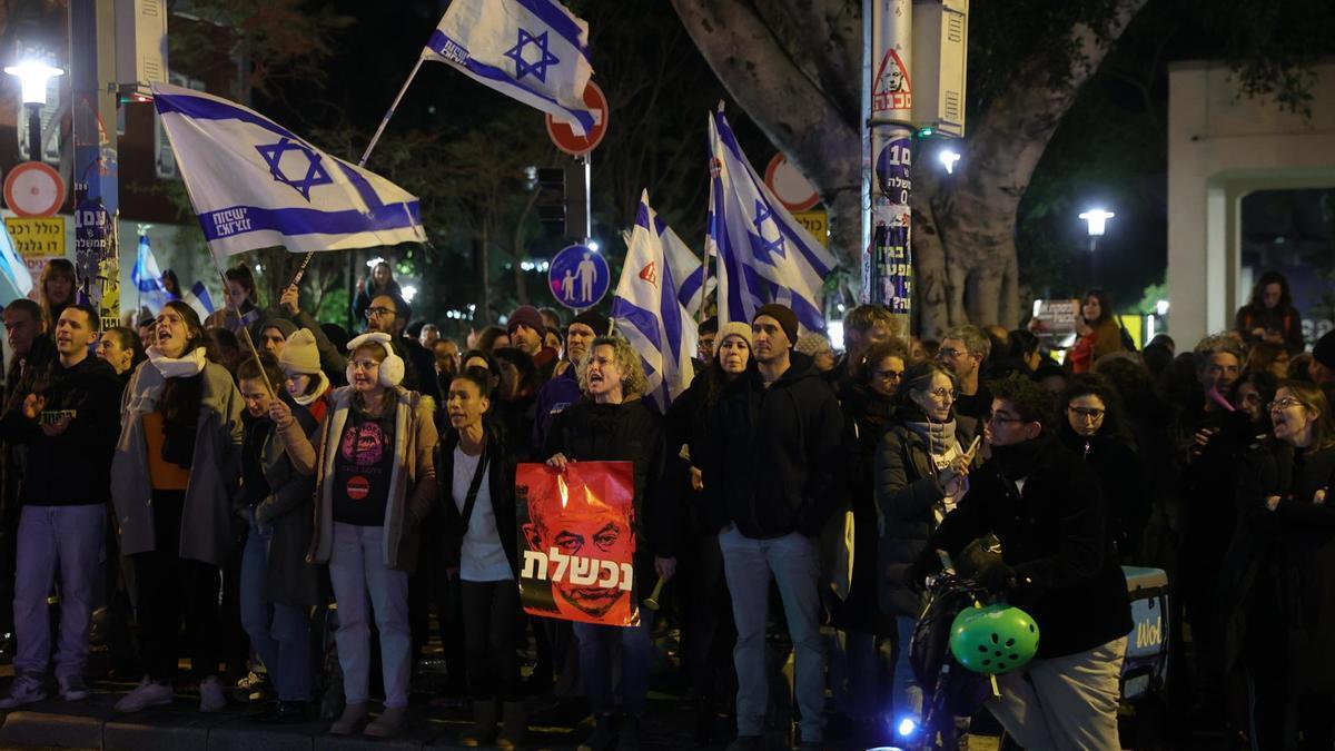Imagen de la manifestación en las calles de Tel Aviv