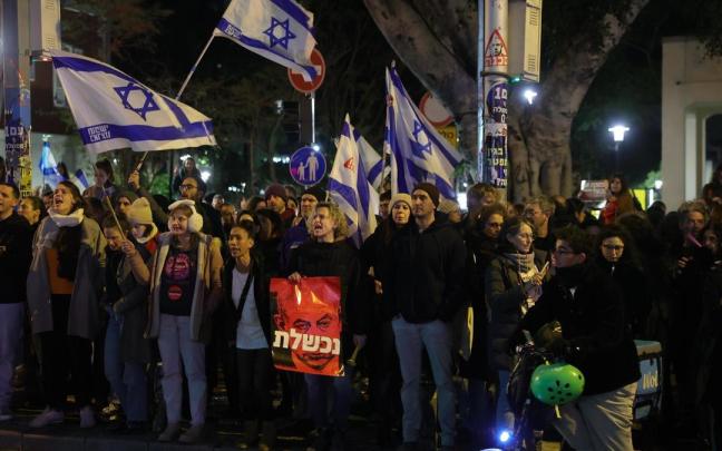 Imagen de la manifestación en las calles de Tel Aviv
