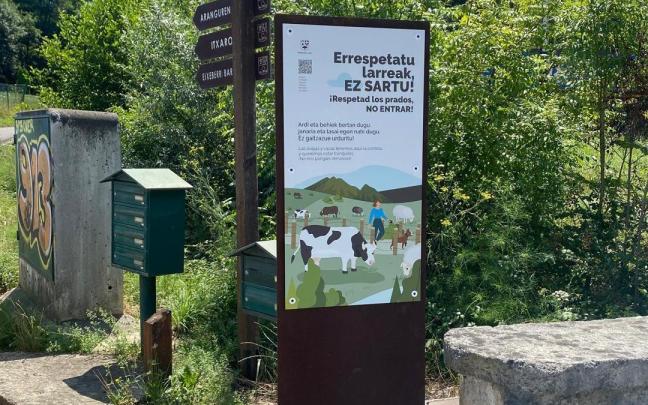 Olaberriko Udalak ipinitako argibide-taula bat.