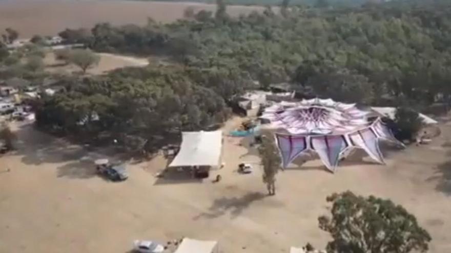 Lugar en el que se celebraba un festival de música electrónica durante la ofensiva de Hamás.