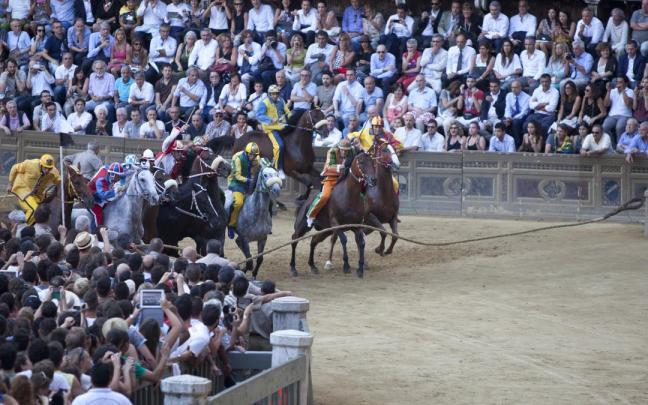 Punto de salida de la carrera del Palio, en Siena.