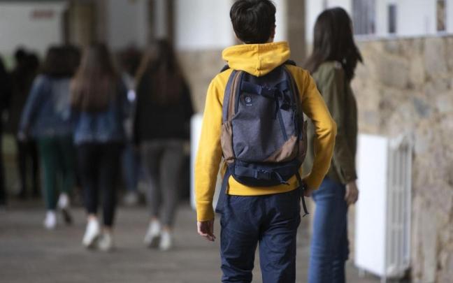 Alumno en un instituto.