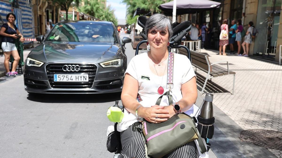 Garbiñe Egaña, presidenta de la asociación Auzoa Eginez, de calle Peña y Goñi y alrededores.