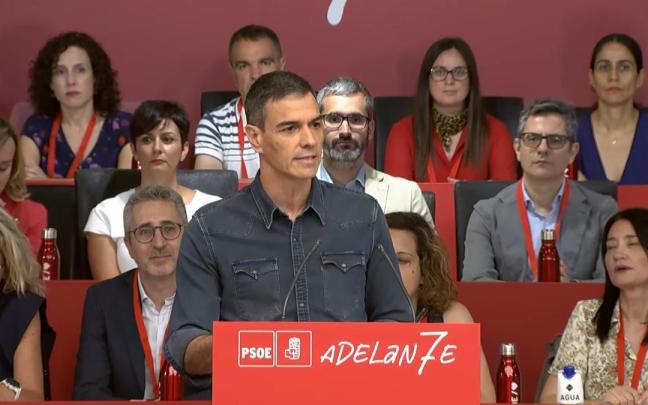 El presidente del Gobierno y secretario general del PSOE, Pedro Sánchez, durante su intervención en el Comité Federal del PSOE