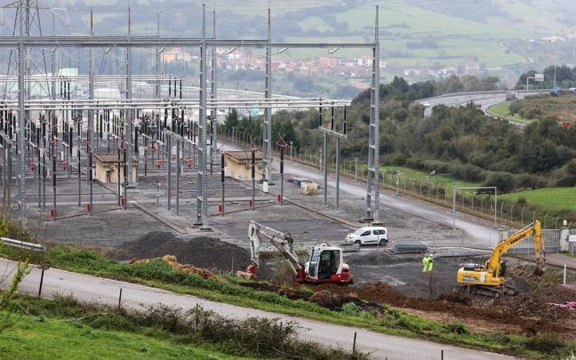 Obras de ampliación de la subestación de Abanto.