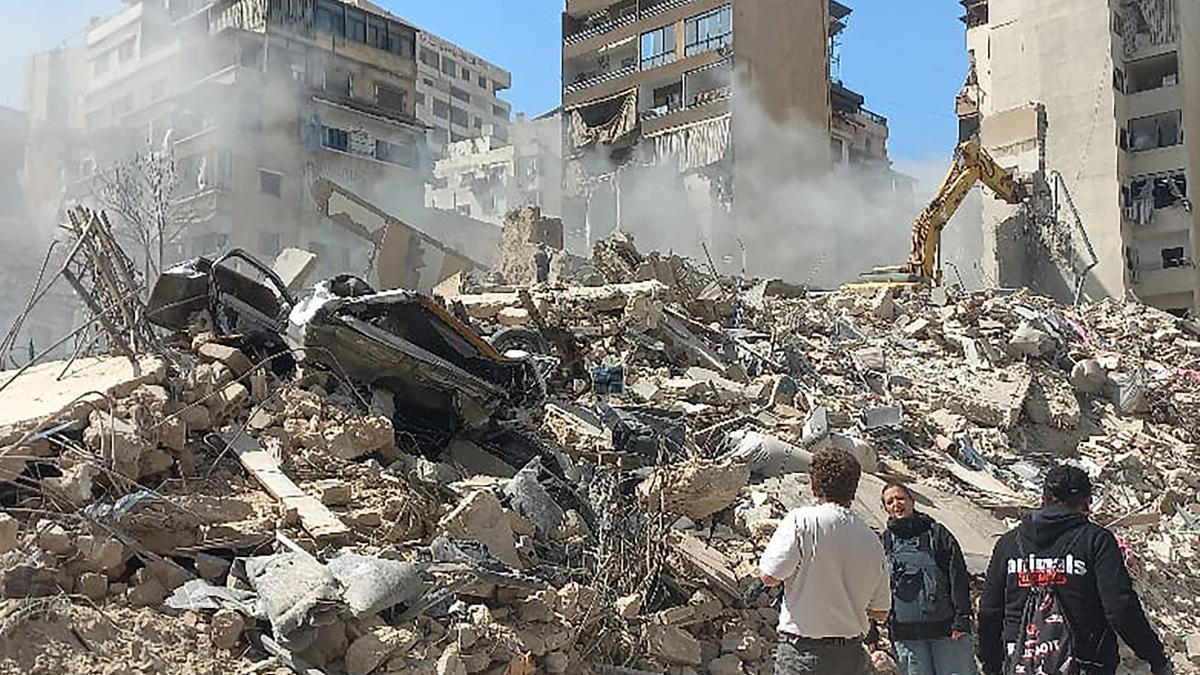 Edificio bombardeado en Beirut.