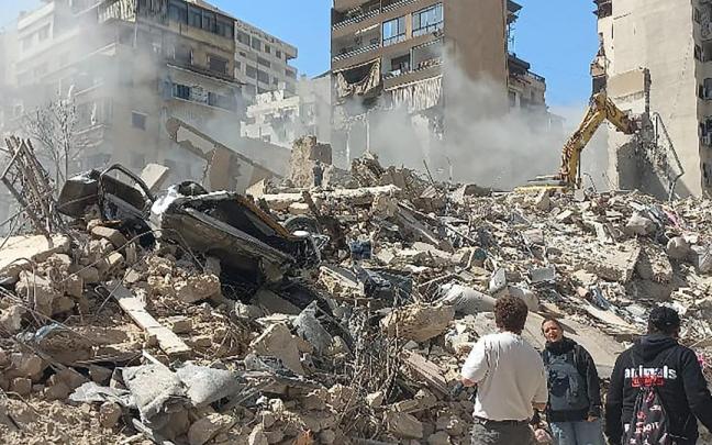 Edificio bombardeado en Beirut.