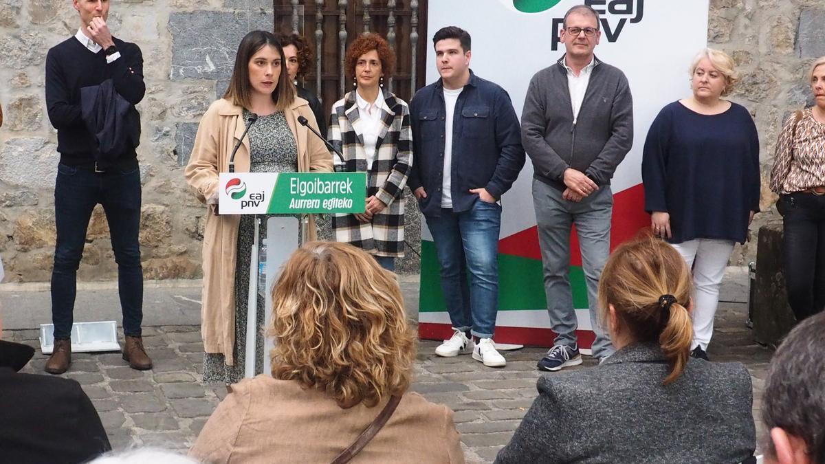 Maialen Gurrutxaga, en un acto político durante la campaña electoral de 2023.
