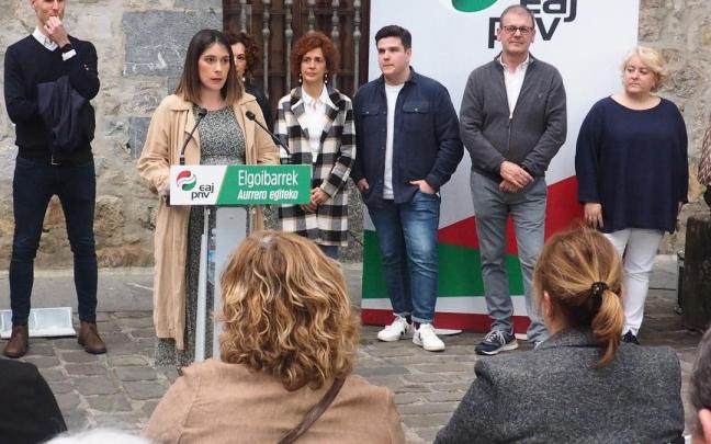Maialen Gurrutxaga, en un acto político durante la campaña electoral de 2023.