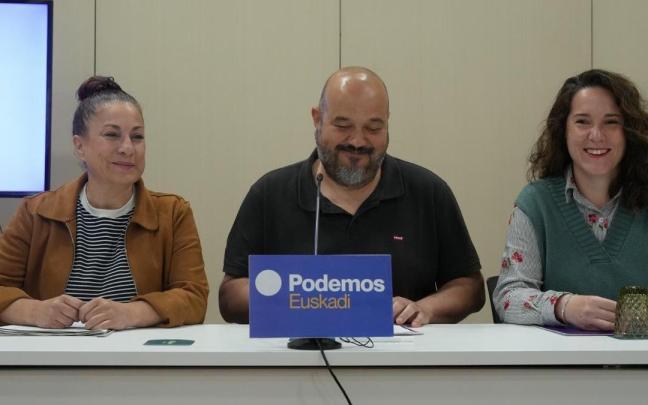 El coordinador general de Podemos Euskadi, Richar Vaquero, durante el desayuno informativo en Bilbao. / Podemos El coordinador general de Podemos Euskadi, Richar Vaquero, durante el desayuno informativo en Bilbao.
