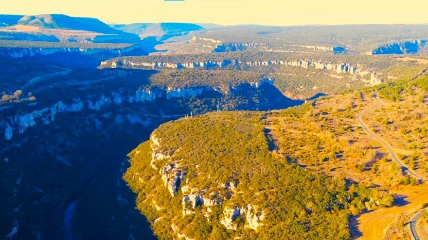 Vista aérea del cañón del Ebro.