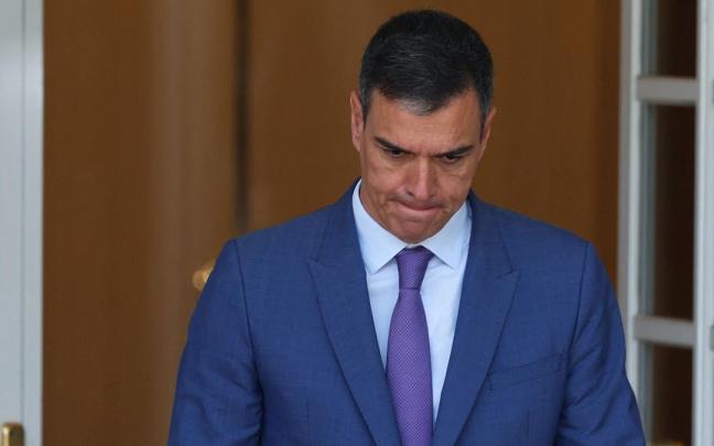 Pedro Sánchez, ayer en La Moncloa.