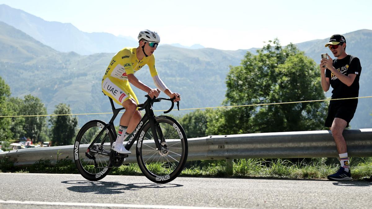 Pogacar, durante la cronoescalada.