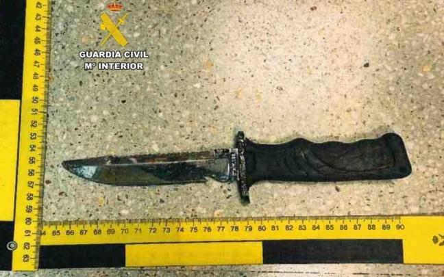 El arma blanca supuestamente empleada en los hechos.