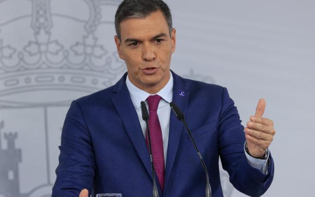 Pedro Sánchez, ayer tras la reunión mantenida con el rey Felipe VI