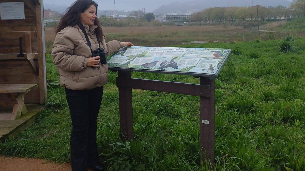 Gloria Vázquez en los humedales Irita.