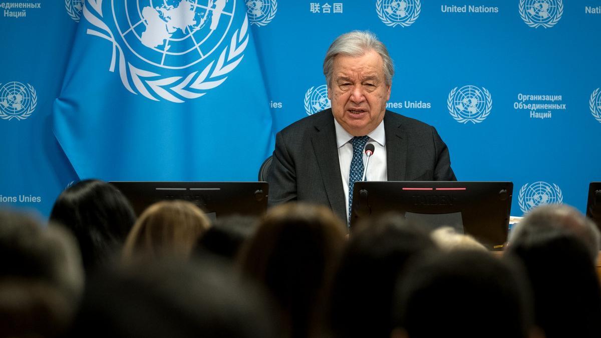 António Guterres, durante su comparecencia.