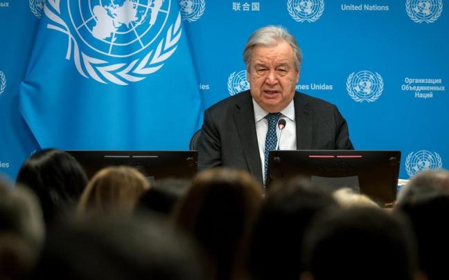 António Guterres, durante su comparecencia.