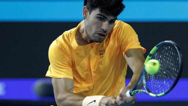 Alcaraz, en el partido ante Fonseca en Miami.