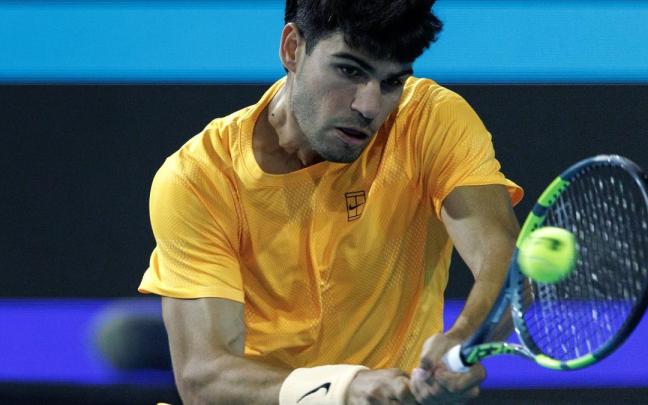 Alcaraz, en el partido ante Fonseca en Miami.