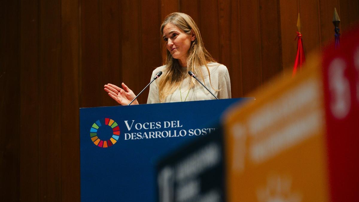 La vicepresidenta tercera del Gobierno español y ministra de Transición Ecológica, Sara Aagesen, durante el acto conmemorativo del décimo aniversario de la Agenda 2030.