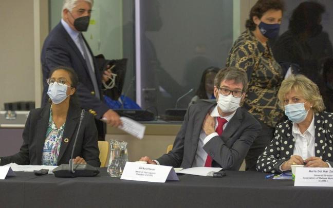 El hasta ahora presidente de Eudel, Gorka Urtaran, durante la celebración del 40º aniversario del ente en abril de 2022. El hasta ahora presidente de Eudel, Gorka Urtaran, durante la celebración del 40º aniversario del ente en abril de 2022.