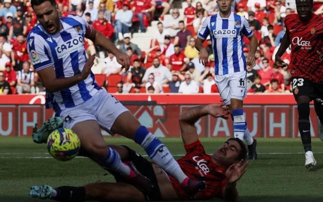 Mikel Merino fue expulsado ante el Mallorca.