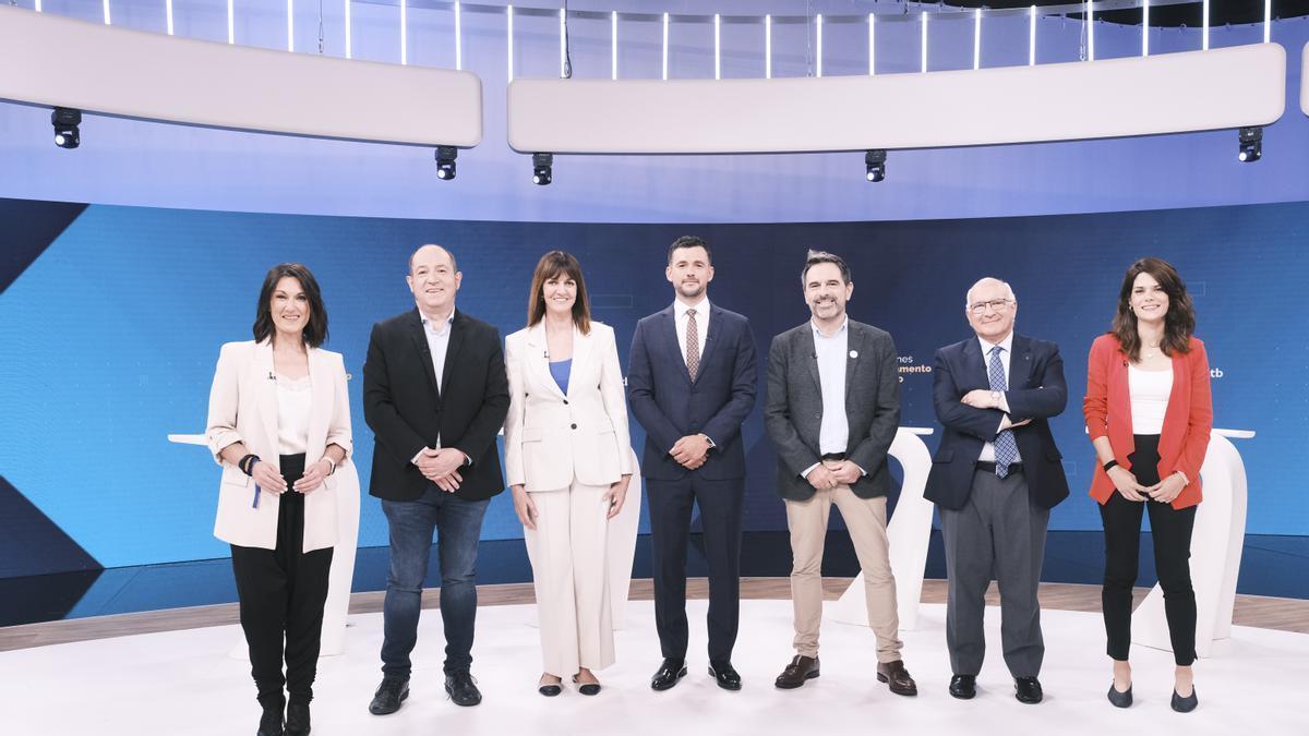 Agirregoitia, Barrena, Mendia, Larrea, Zarzalejos y Serra, en el debate de ETB-2 para las elecciones europeas