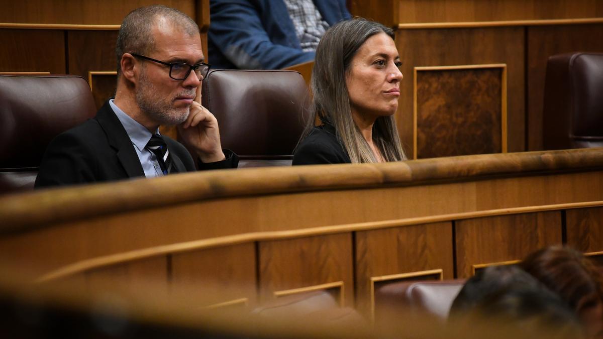 Josep Maria Cruset y Míriam Nogueras, diputados de Junts, en el Congreso.